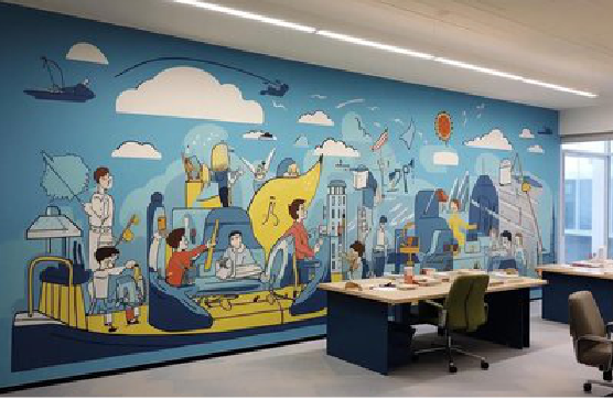 平昌办公室墙绘的特点。