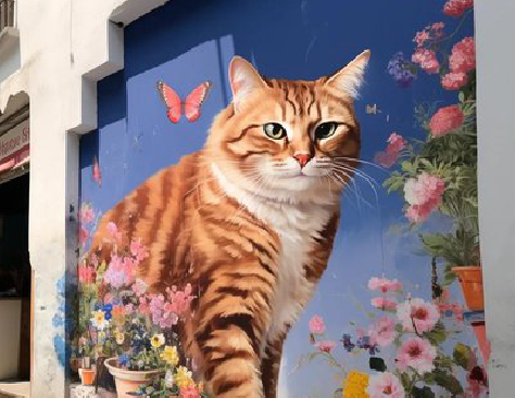 平昌自己绘制有个性的手绘墙