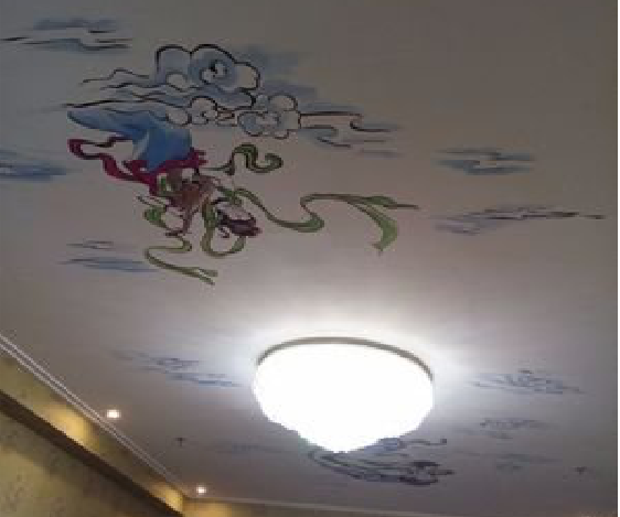 平昌如何快速绘制天花板上的手绘墙？