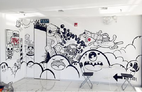 平昌手绘墙并非传统涂鸦。